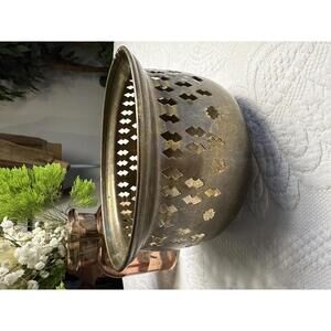 Vintage Brass Decorative Bowl with Intricate Cutout Design Handmade from India